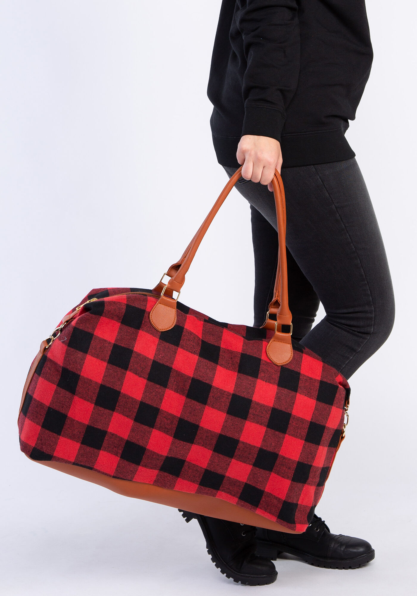 tnd buffalo plaid cotton travel bag Image 5