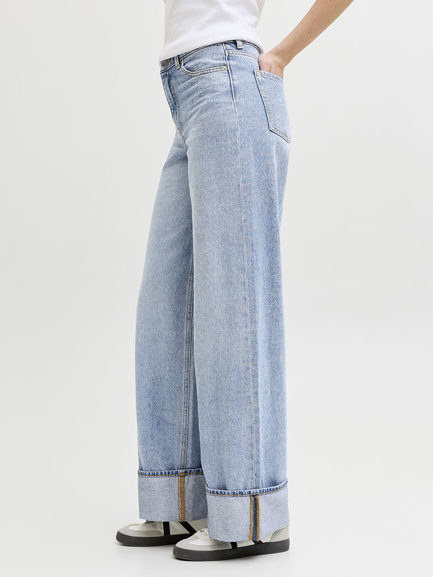 tokyo wide leg jean cuffed