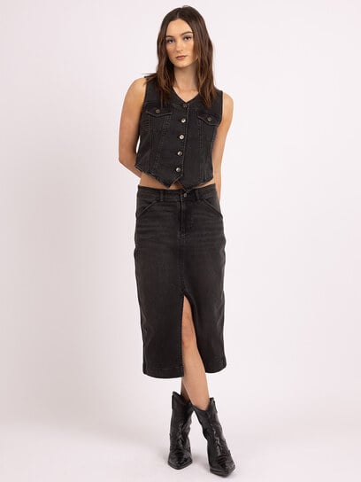 utility skirt washed black utility skirt washed black