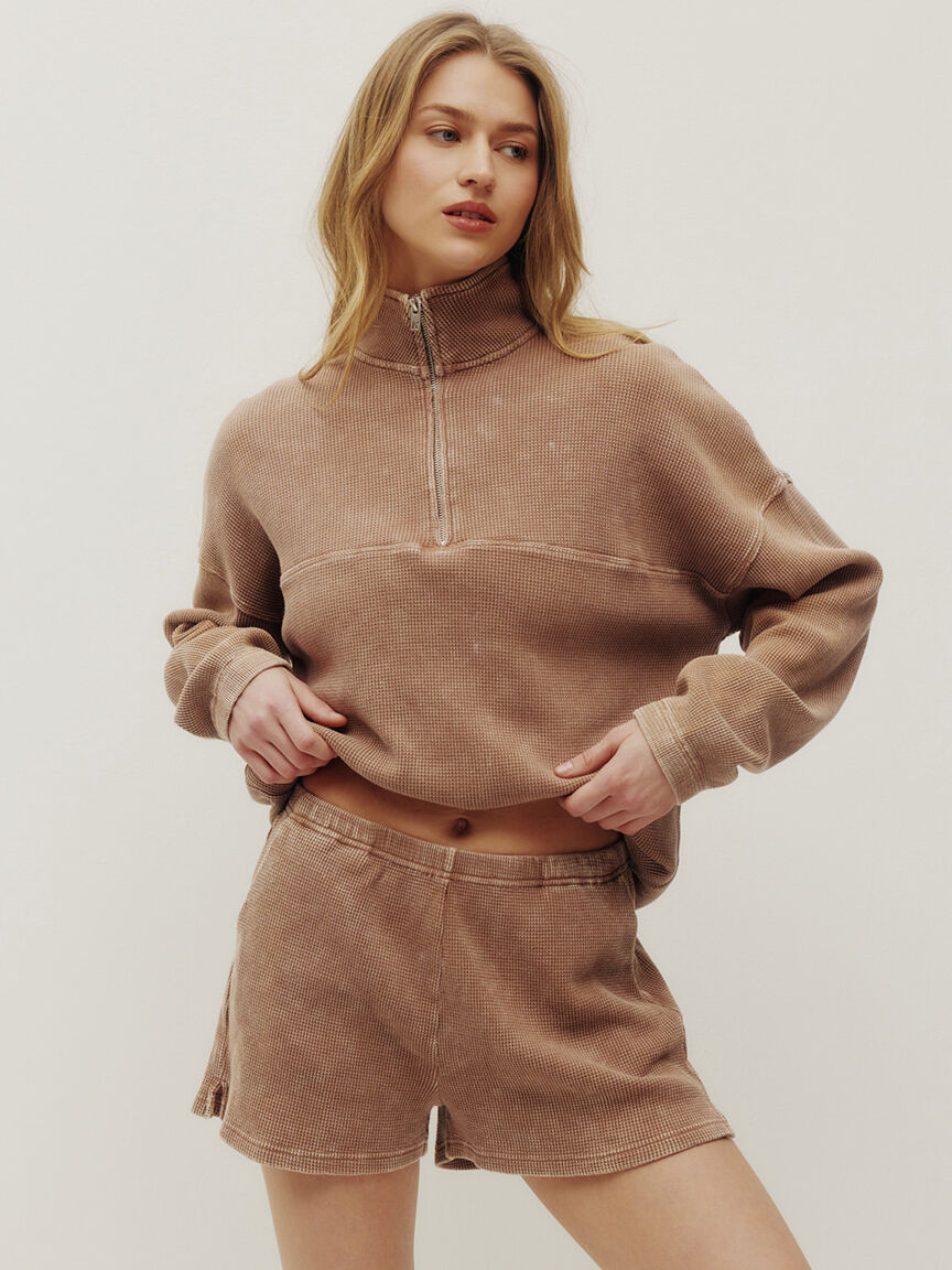 tyla waffle shorts Image 4