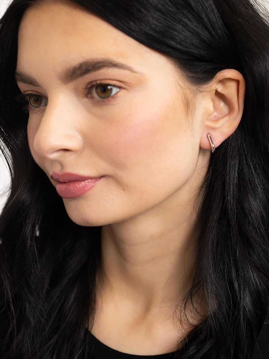 audrey square hoop earrings silver