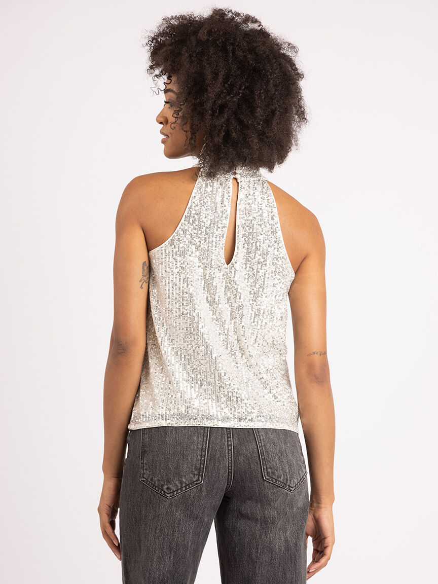 opal halter neck sequins tank Image 3