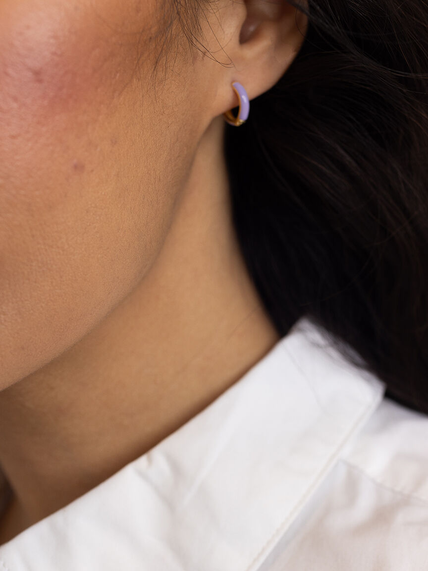 candy huggie earrings lavender