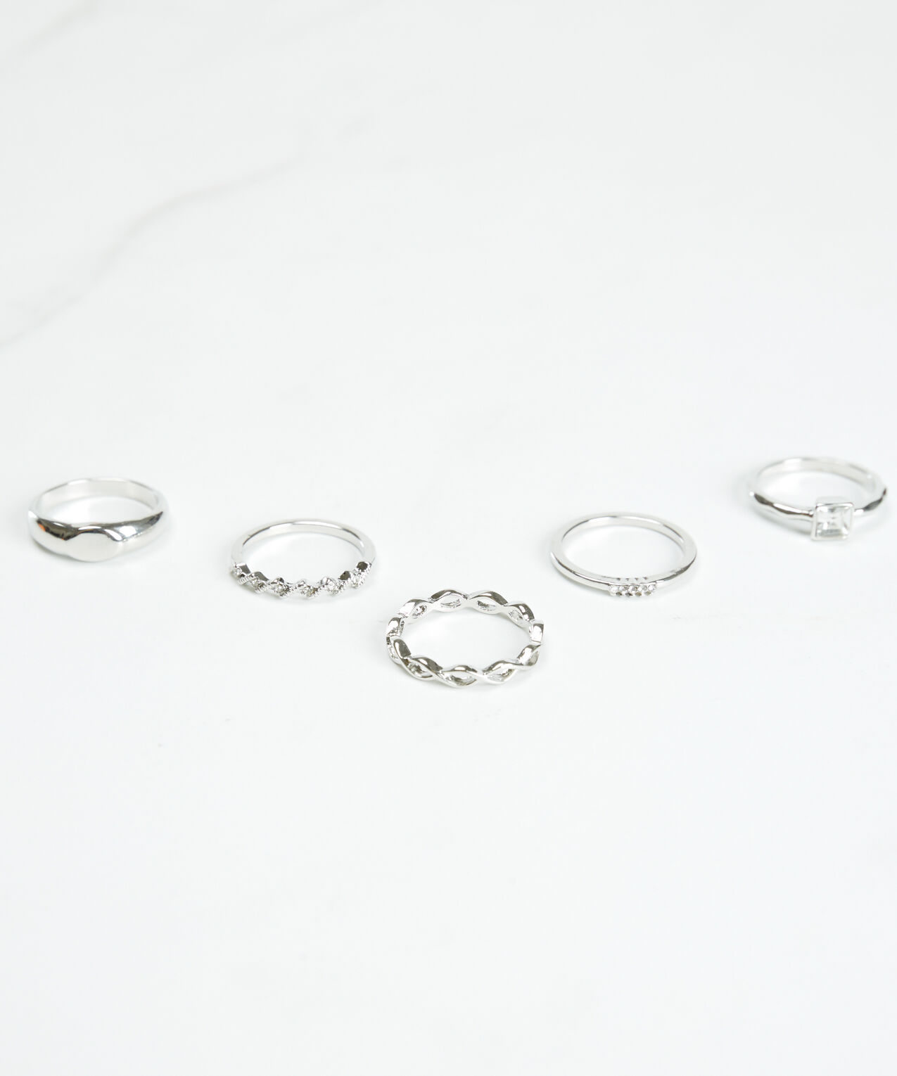 5 pack rings silver Image 4