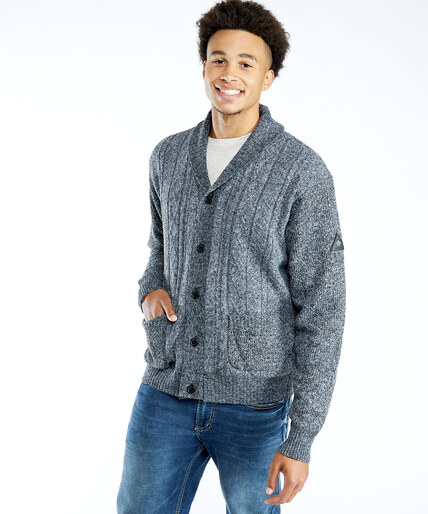 lined cable cardigan  Image 1