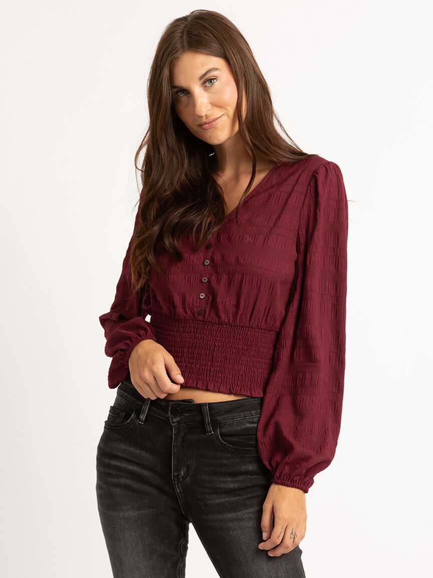 siera textured v-neck blouse Image 2