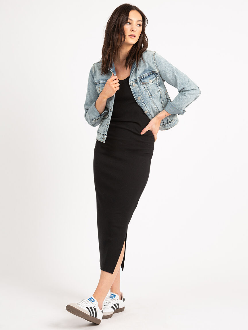 terri rib knit midi-dress with ruching Image 5