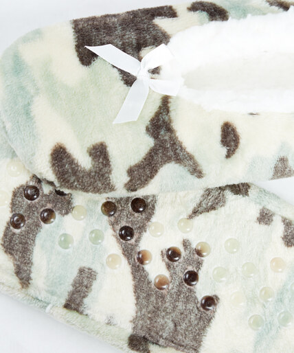 fuzzy babba slipper leopard camo print Image 2