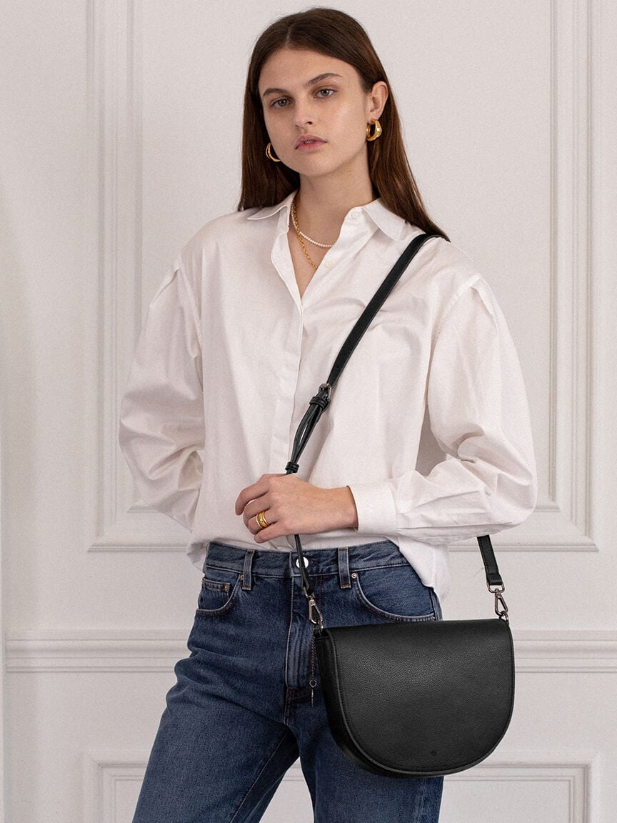 saddle bag - black pebble