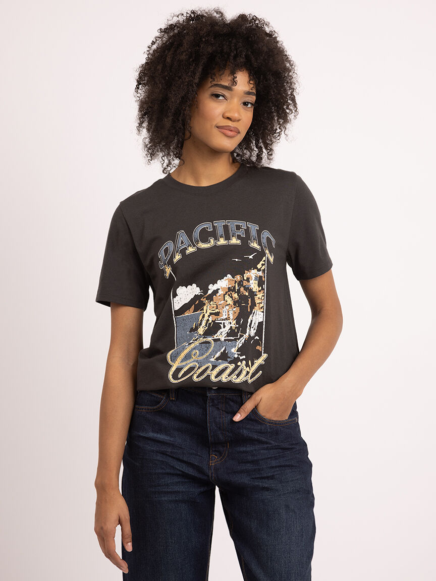 pacific coast crew neck graphic t-shirt