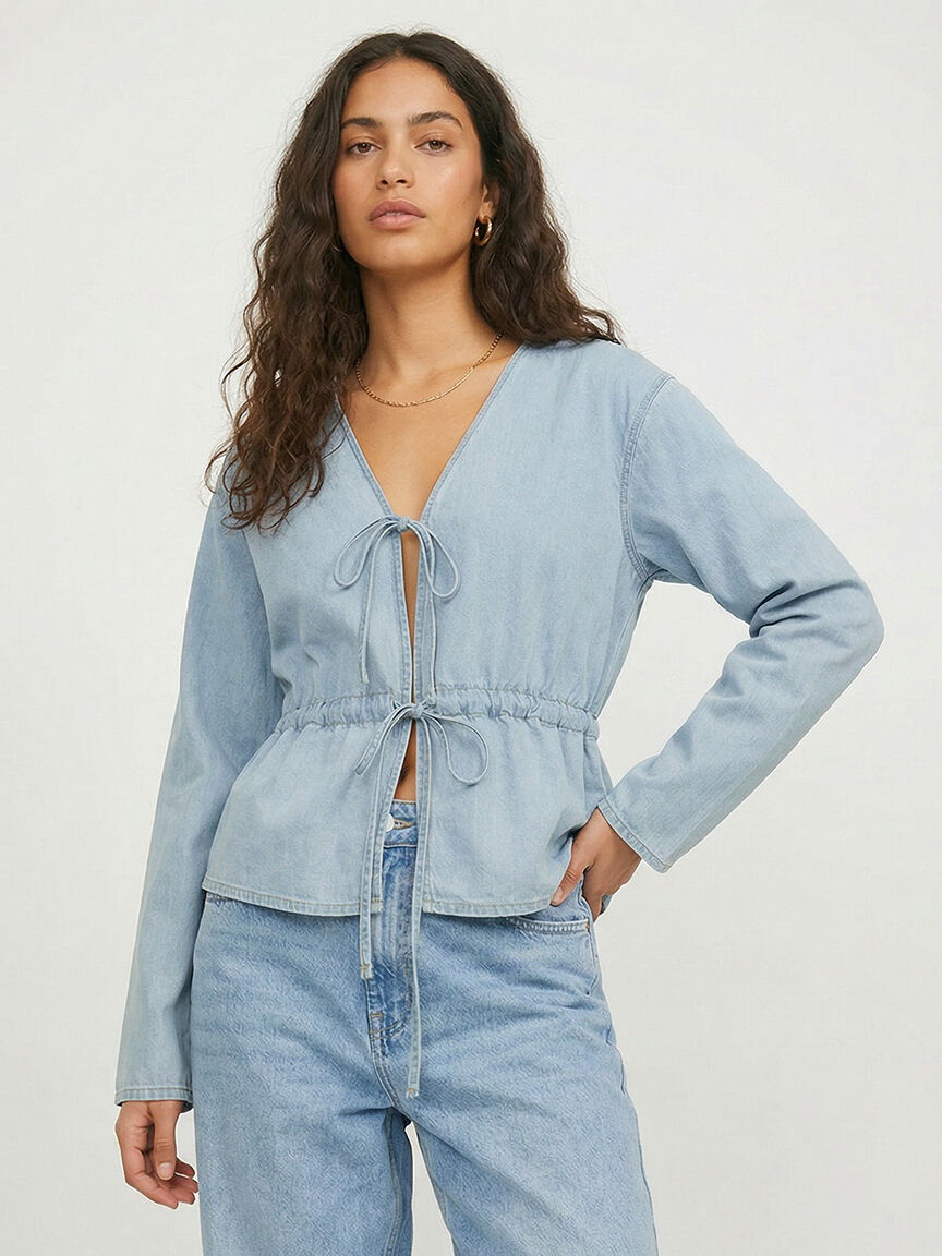 kenndy string denim shirt