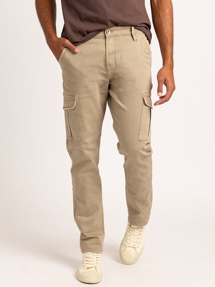 men's slim straight flax cargo pants Image 3