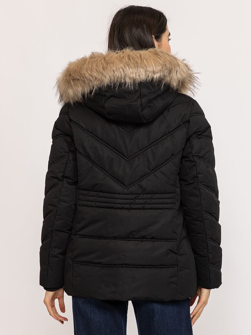 chevron quilted puffer jacket