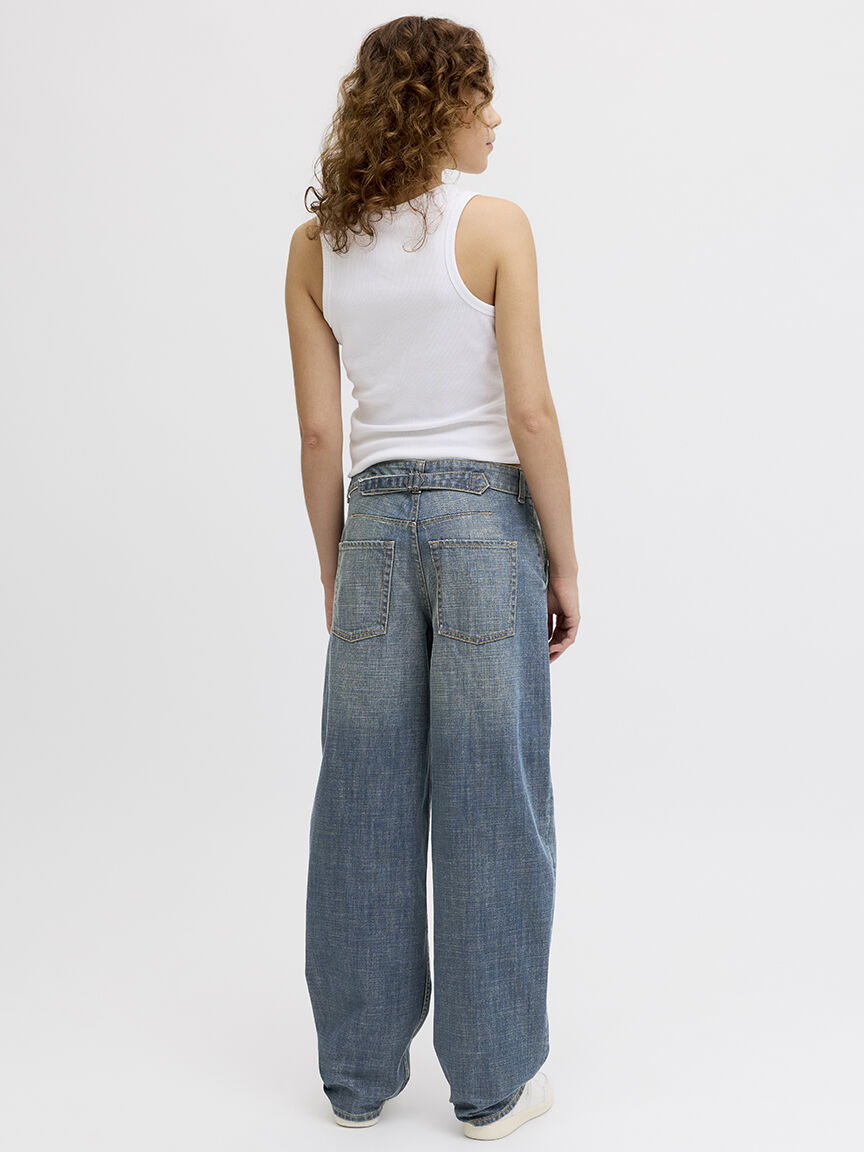 fuji barrel leg jean vintage wash