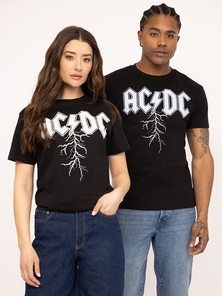 unisex acdc lightning graphic tee