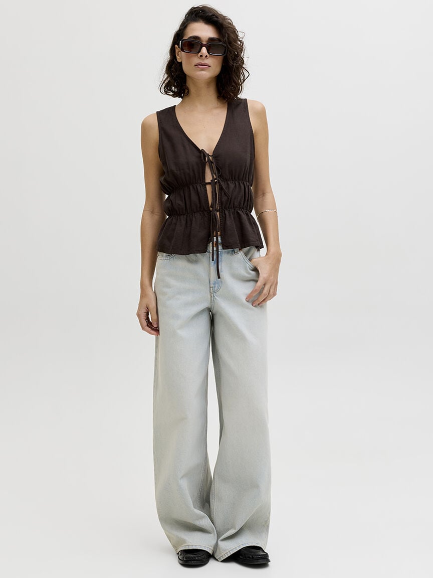 almira linen blend top