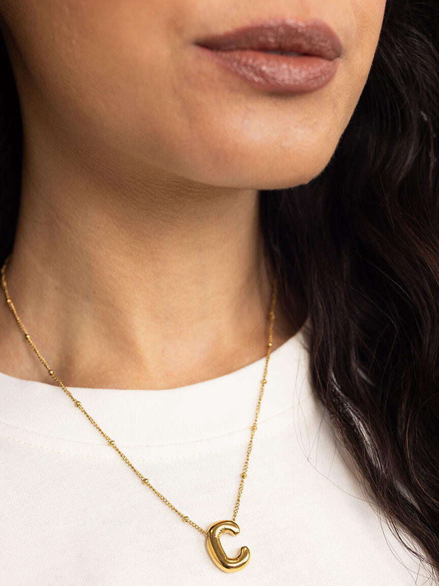 helium bubble initial necklace "C"