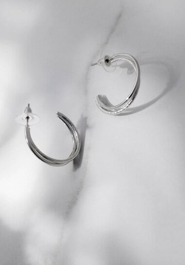 3 pack silver hoop earrings