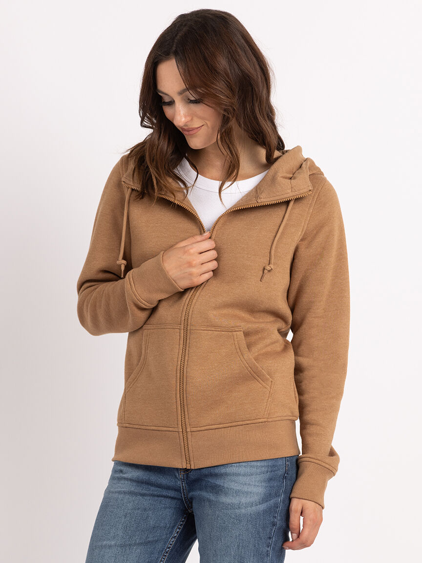 Crew neck zip up sweatshirt discount