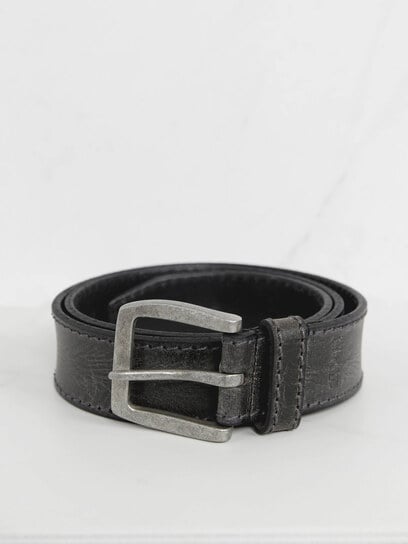 men's vintage finish leather belt