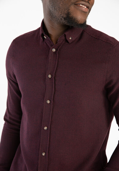 solid melange  flannel shirt Image 4