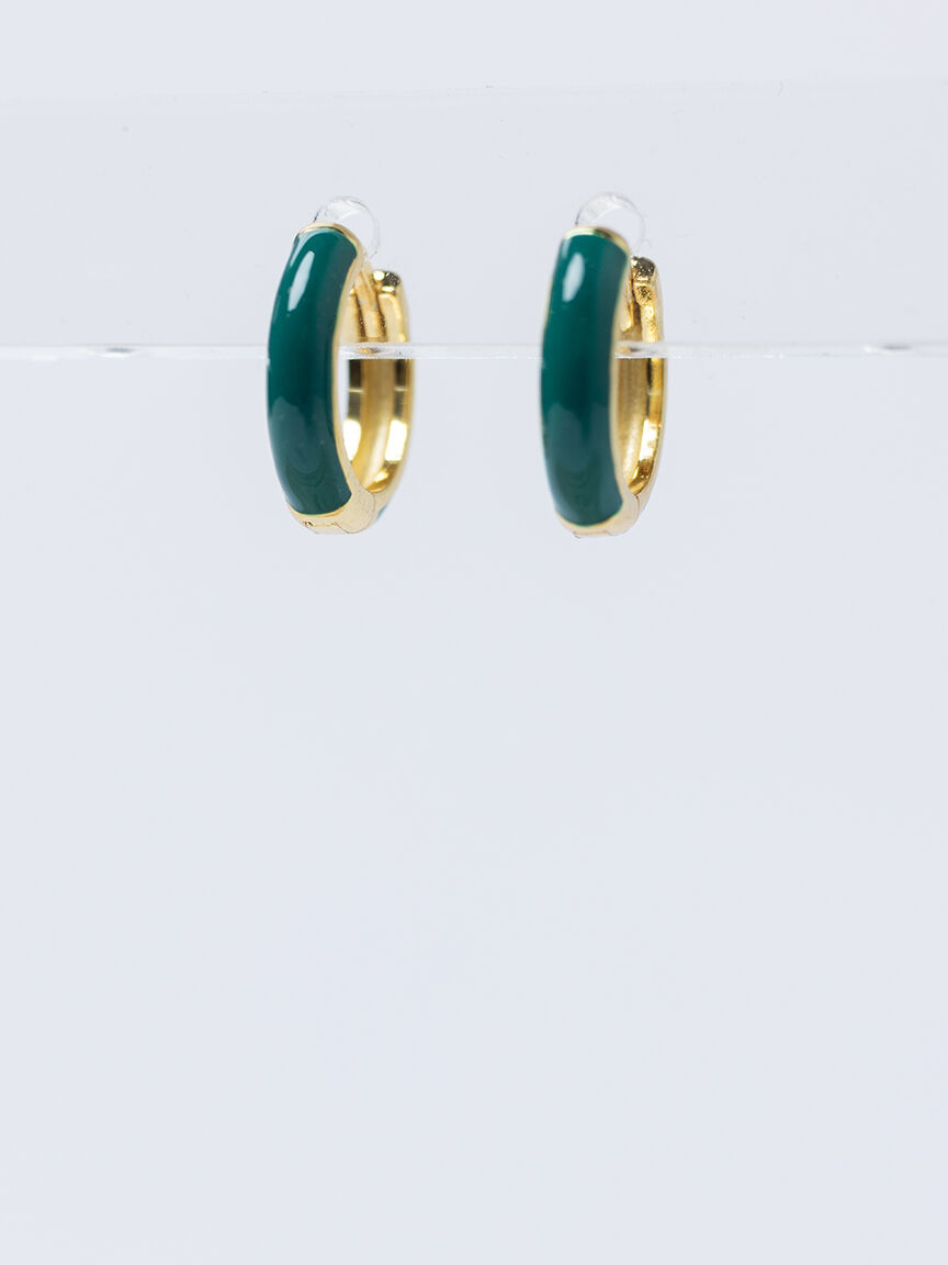 candy huggie earrings forest green