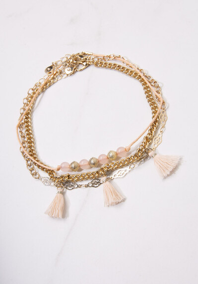 anklet 3 layer with pink details Image 1