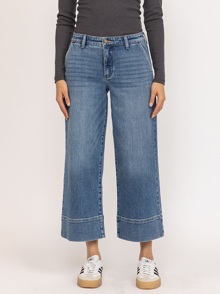 mid rise wide leg jean