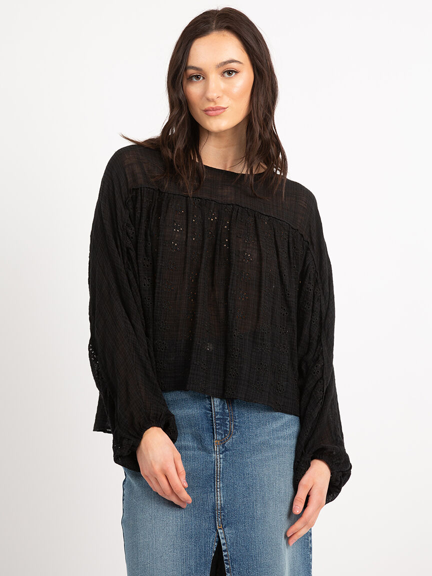 irina eyelet batwing blouse Image 1
