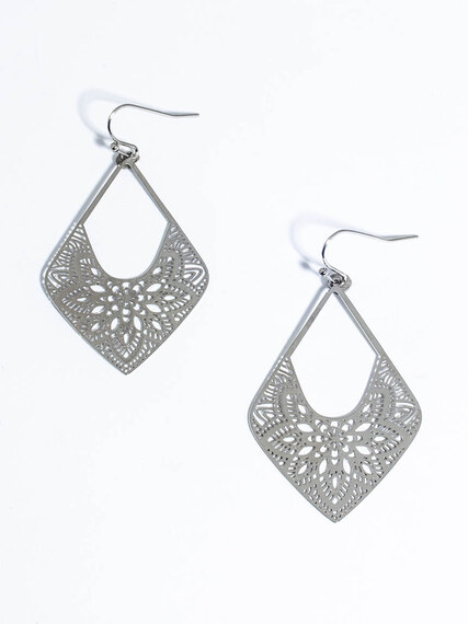 silver filigree earring Image 1