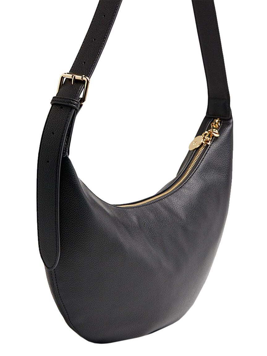 slouchy crossbody - black pebble