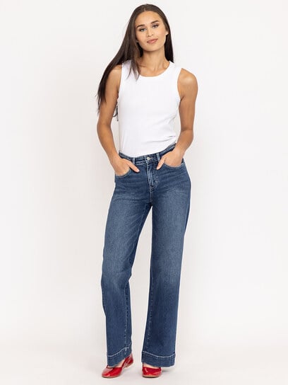 wide leg trouser jean dark authentic wide leg trouser jean dark authentic