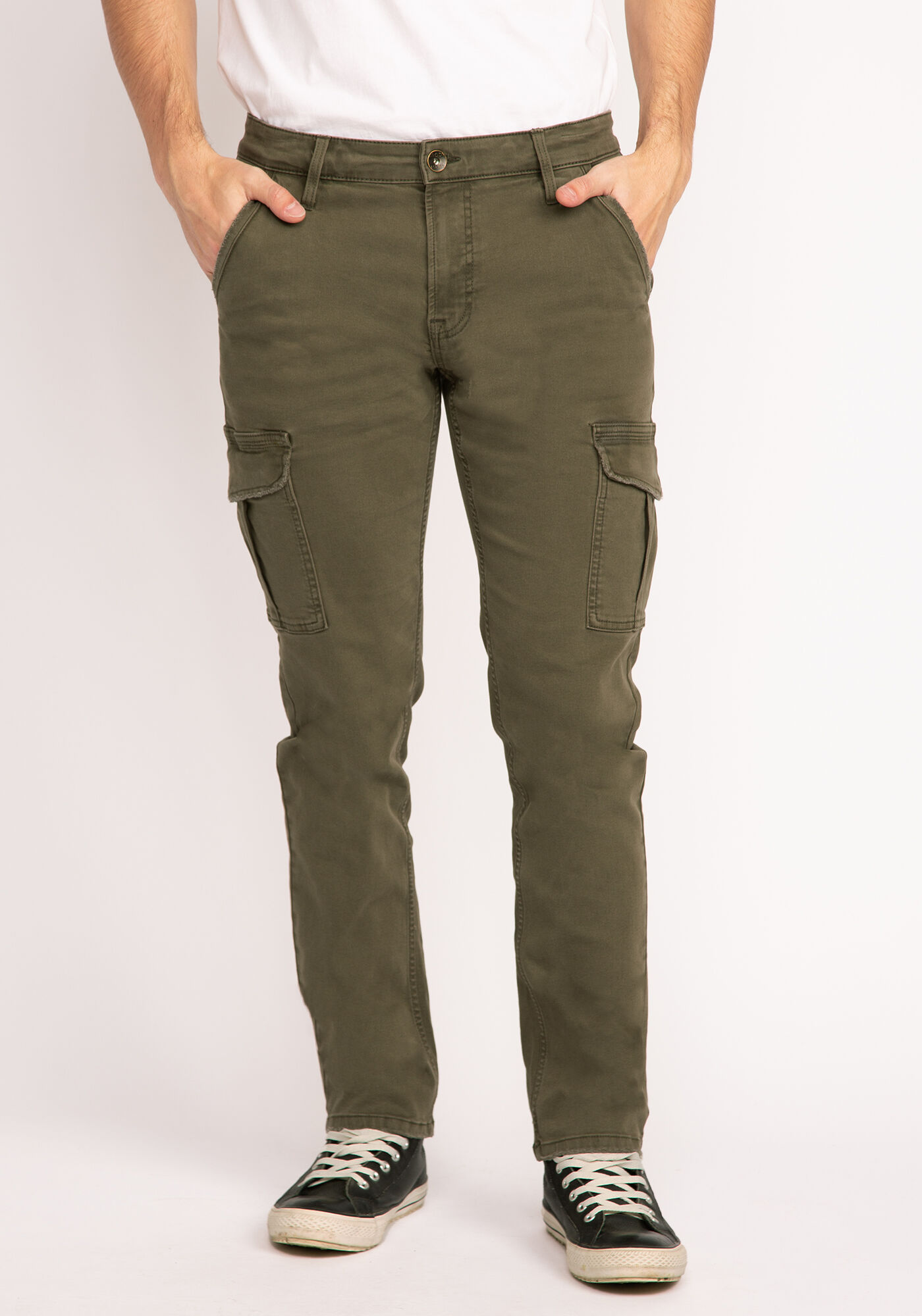 Slim olive cargo pants hotsell
