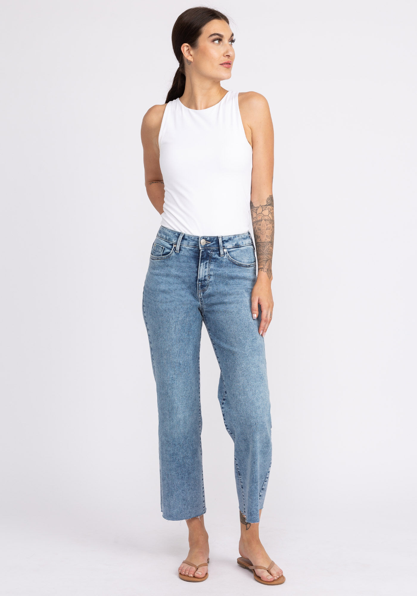 4ever fit high rise cropped trouser jeans BOOTLEGGER JEANS