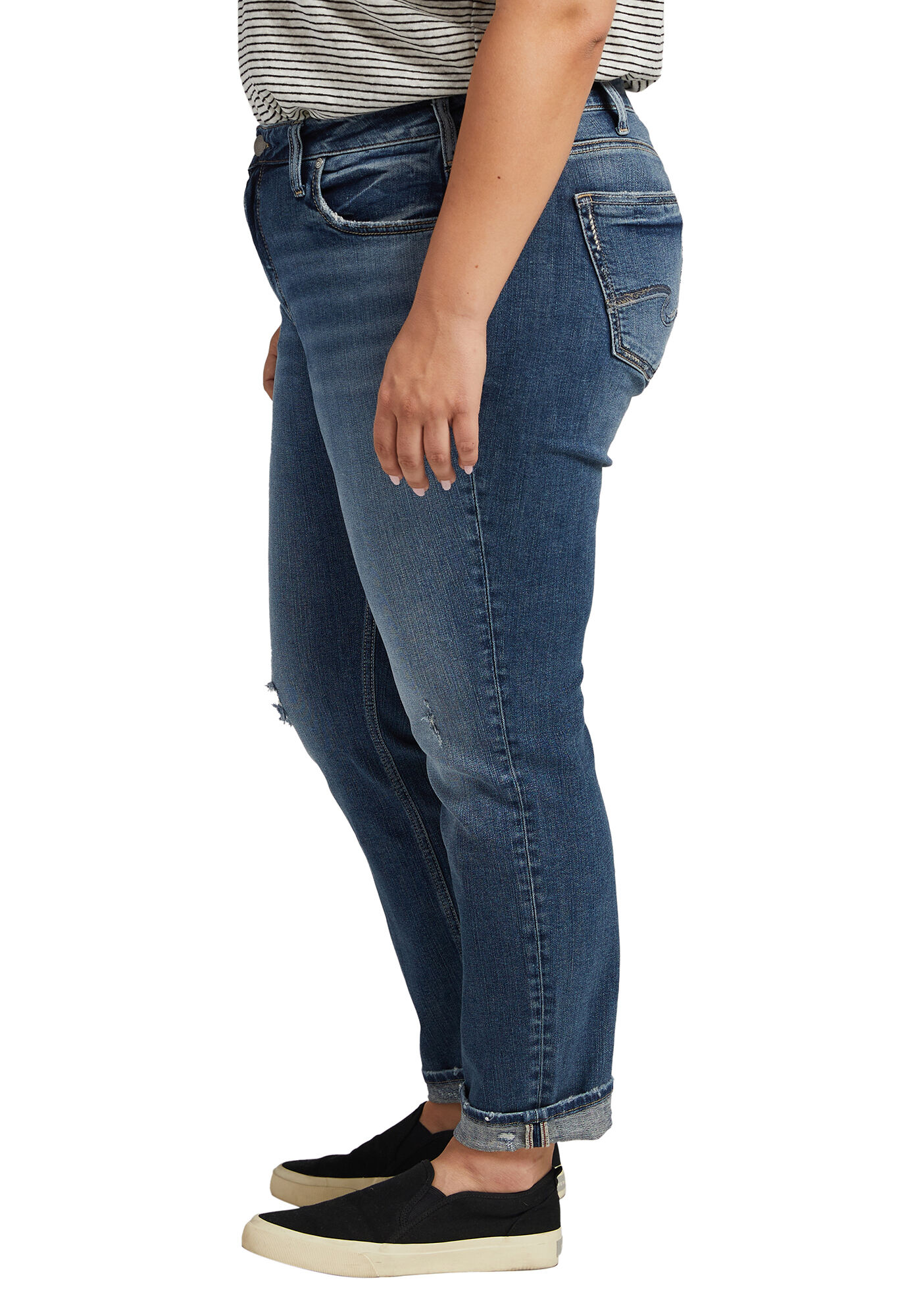mid rise boyfriend jeans SILVER 2000005639