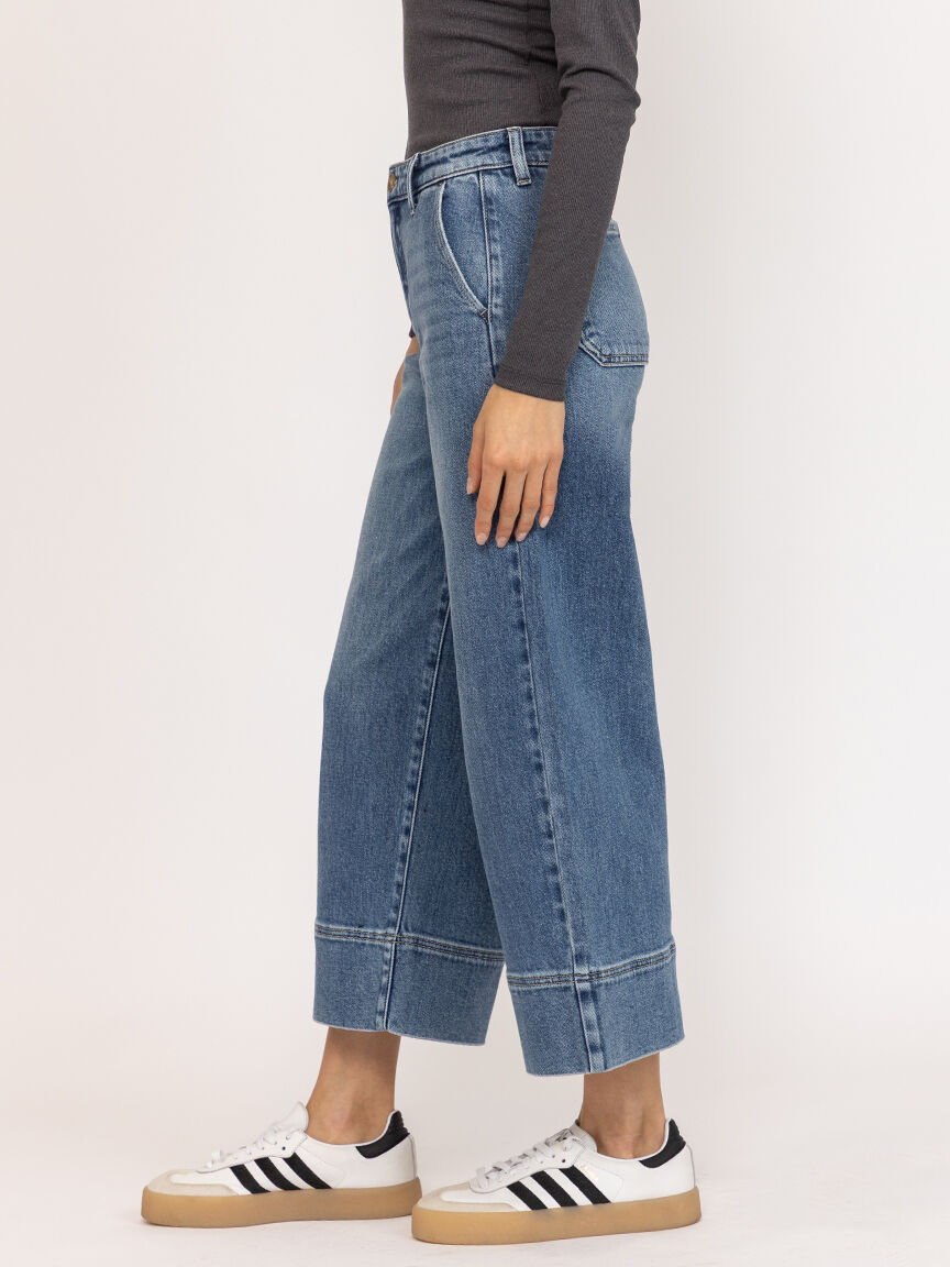 mid rise wide leg jean