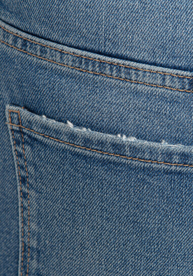 smart denim high rise straight leg jeans