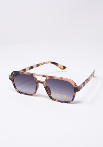 brown lenses rectangular frame sunglasses Image 3