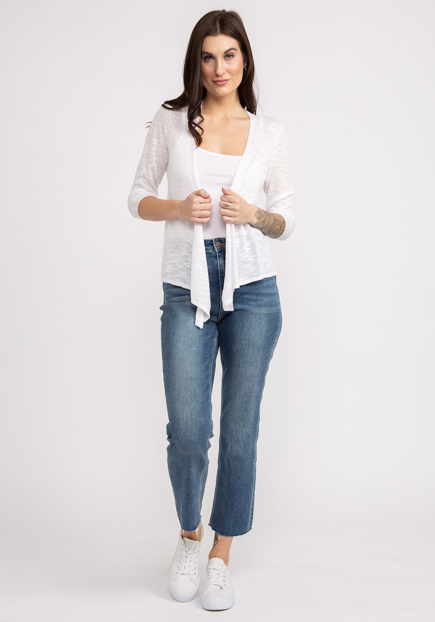 catherine &frac34; sleeve open cardigan Image 3