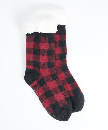 buffalo plaid slipper socks  Image 1