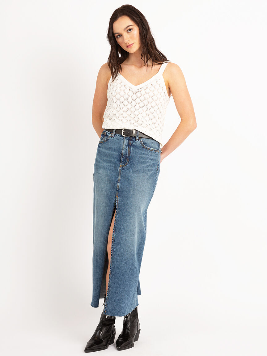 alba double vneck pointelle tank Image 4