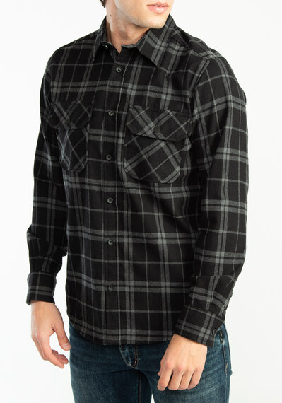 brushed flannel plaid shirt Image 4