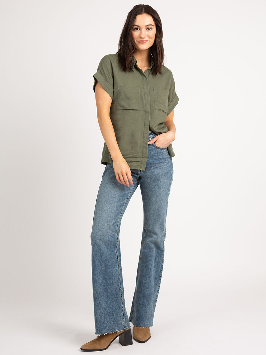 nathalie short sleeve button front shirt Image 3