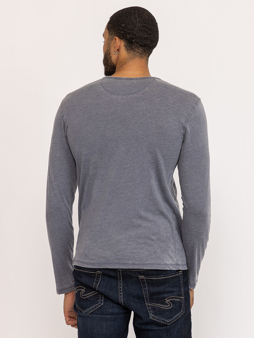 acid wash henley tee Image 3