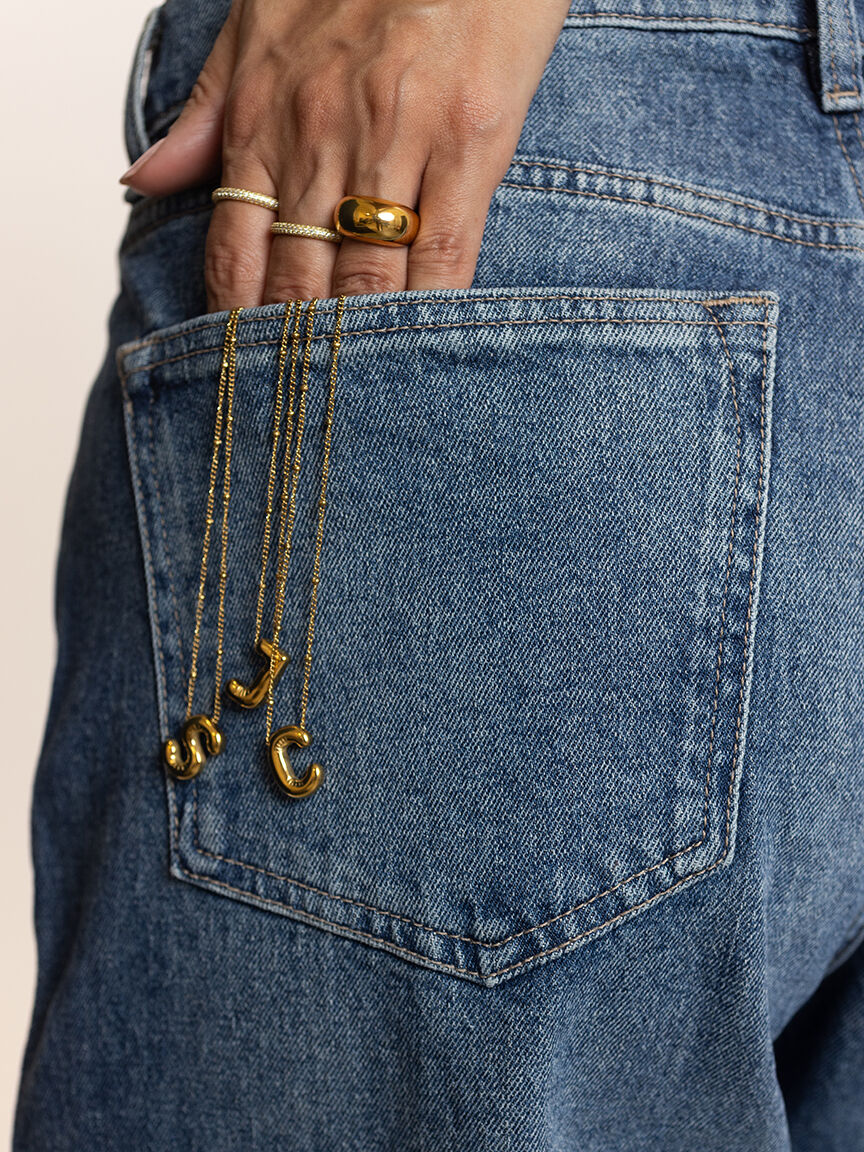 helium bubble initial necklace "S"