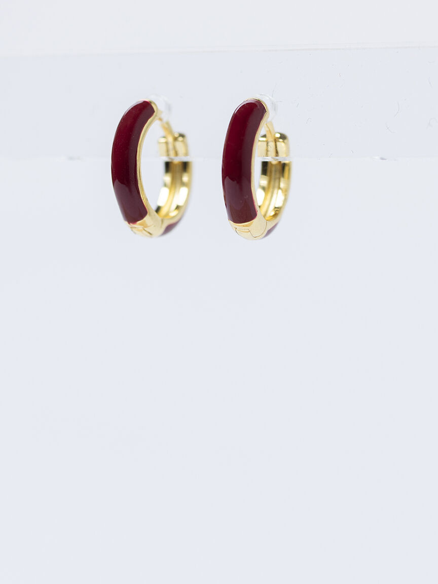 candy huggie earrings maroon