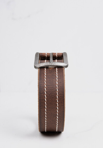 men's belt w 2 row contrast stitch Image 2