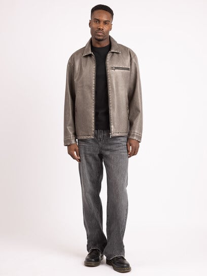 jason washed faux leather jacket jason washed faux leather jacket