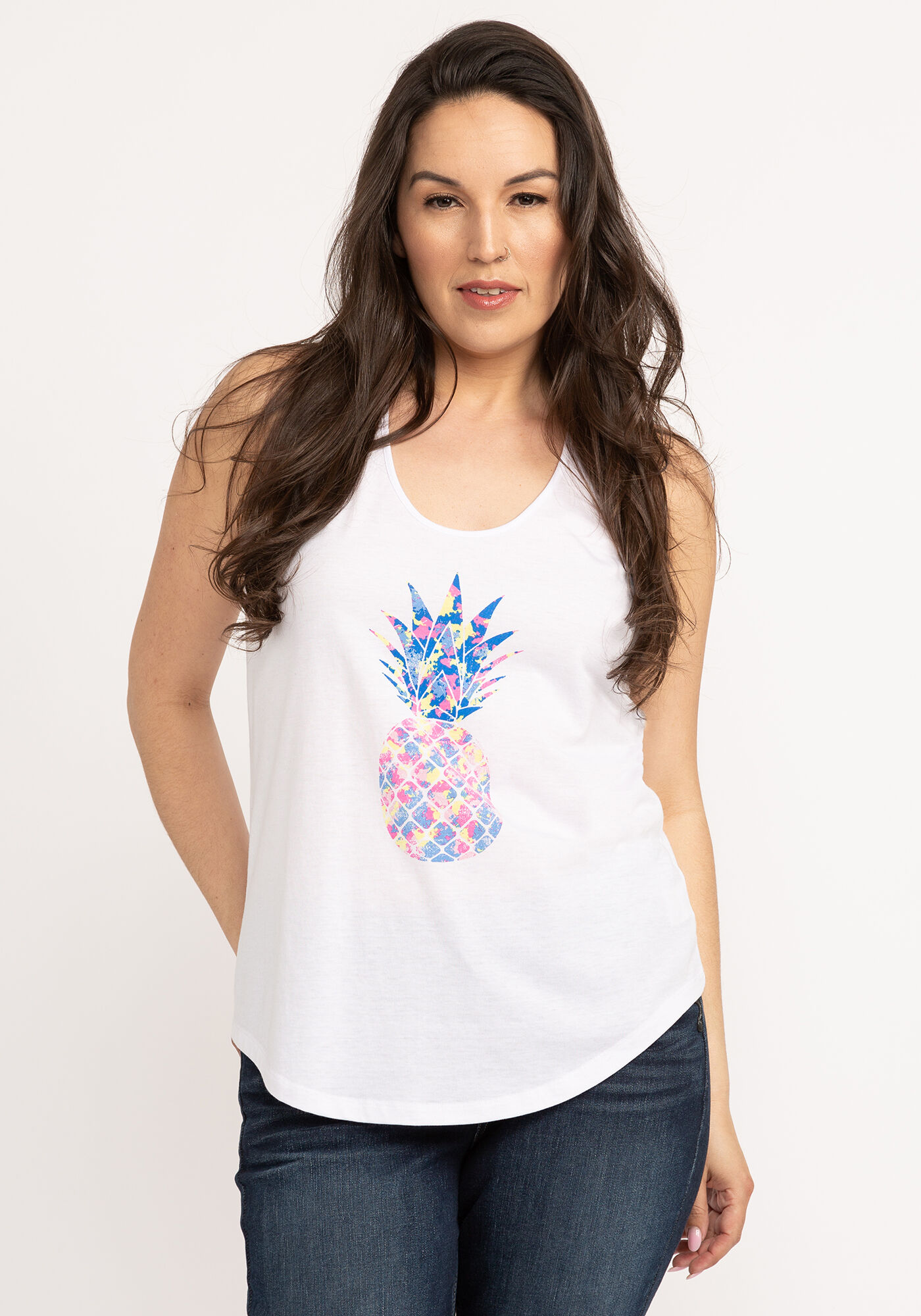 pineapple basic racerback graphic tank Image 1