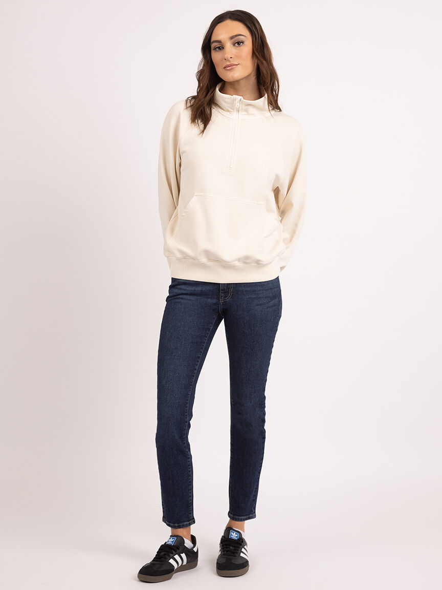 welma mock neck 1/4 zip sweatshirt